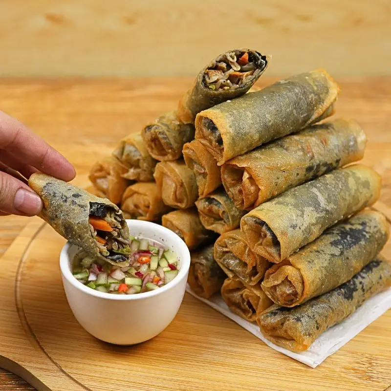 Seaweed Lumpiang Toge with vinegar cucumber sauce
